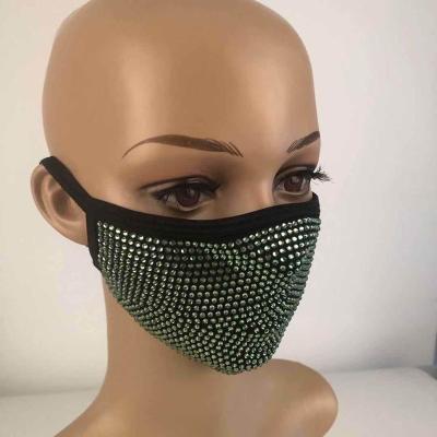 China 2020 new style fashion mask bling rhinestone breathable washable,rhinestone bling mask for party decoration for sale