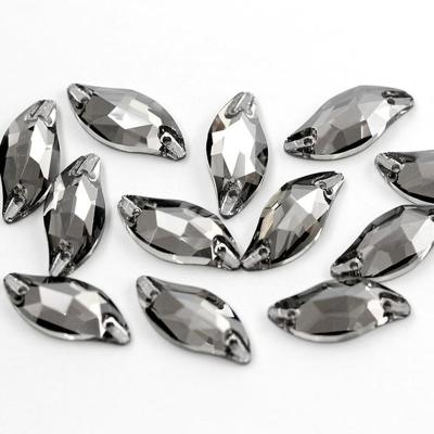 China Flatback sew on rhinestones, S shape crystal sew on stones for shoes, dress, clothes for sale