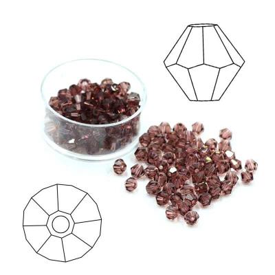 China Factory Wholesale 4mm Burgundy Color Competitive Manufacturing Crystal Bicone Beads For Jewelry for sale