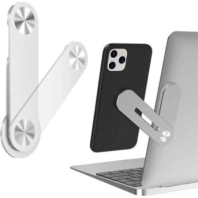 China Adjustable Magnetic Phone Holder Side Mount Clip Fixed Clip on Flat & Slim Laptop Monitor Cellphone Stand For Macbook For iPhone Laptop for sale