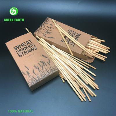 China Natural Eco Friendly Disposable Wheat Drinking Straw Ecology Straws for sale