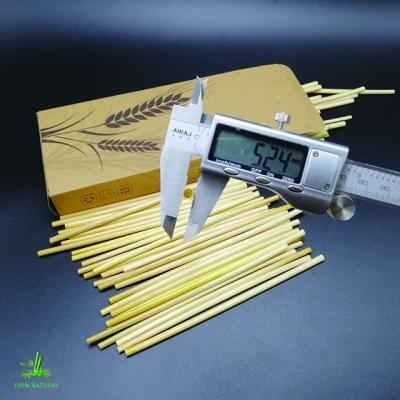 China Disposable Eco-Friendly Degradable Gold Drinking Straw Wheat Drinking Straws for sale