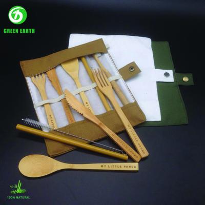 China Disposable Bamboo Flatware Bio Based Bamboo Cutlery Set Durable Bamboo Fork for sale