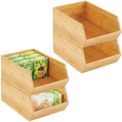 China Eco Modern Bamboo Tableware Storage Box Container Utensil Rack for sale