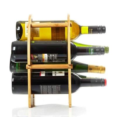 China High Quality Sustainable Wall Mounted Stackable Wine Rack Wine Rack Wooden Different Size Wine Rack Bamboo for sale