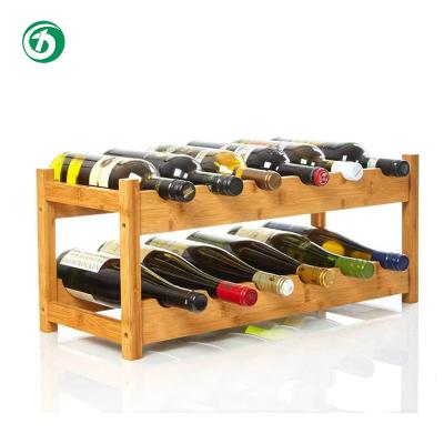 China Sustainable 100% Natural Bamboo Wine Rack Multideck Wine Racks Aesthetic Wine Rack for sale