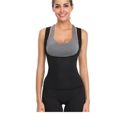 China Logo Women Jogging Wear Breathable Custom Sauna Sweat Neoprene Body Shaper Workout Belt Waist Trainer Vest for sale