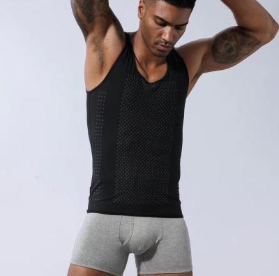 China New Design QUICK DRY Men Bodywear Shaper Compression Shirt Knit Slim Fit Men's Slim Body Lift Shapewear for sale