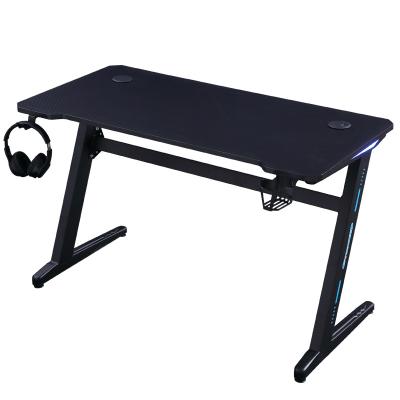 China RGB Foot Lamp Side Lamp PC Laptop Z-Shaped Table with Large Mouse Pad, Carbon Fiber Gaming Desk Outdoor RGB Workstation for sale