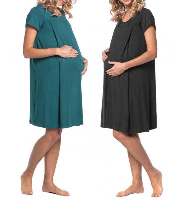 China 2022 antibacterial new comfortable maternity dress with hidden openings on both sides nursing clothes maternity clothes for sale