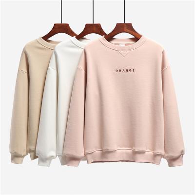 China 2022 New Anti-pilling Solid Design OEM Sweater Logo Women Sweatshirt for sale