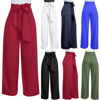 China Spring Anti-Static Summer Customized Size Color Silk Long Wide Leg Pants Pants For Woman for sale