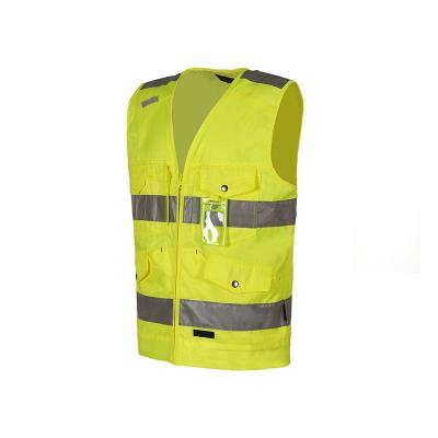 China LuckyPeak Safety Anti-Static Workwear With Reflective Stripes Workwear Safety Sleeveless Work Vest With Universal Pocket for sale