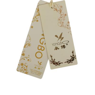 China Sustainable Luxury Hot Stamping Paper Hand Hand Hanging Tag For Fashional Garment Clothing Tags for sale