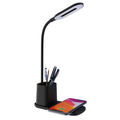 China Multi-Functional Wireless Lighting/Phone/Pen Stand 15W Bedside Lamp Wireless Night Led Desk Lamp With Wireless Charger USB Charging for sale