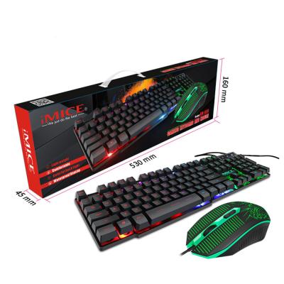 China 2021 Waterproof Led Backlight Usb Mechanical Gaming Wired Ergonomic Keyboard And Mouse Combo Waterproof For Computer Game for sale