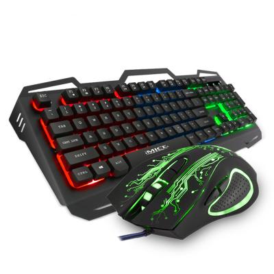 China Backlight Waterproof Mechanical Feel 2400DPI Gaming Keyboard Mouse Extreme Wired Keyboard With Mouse for sale