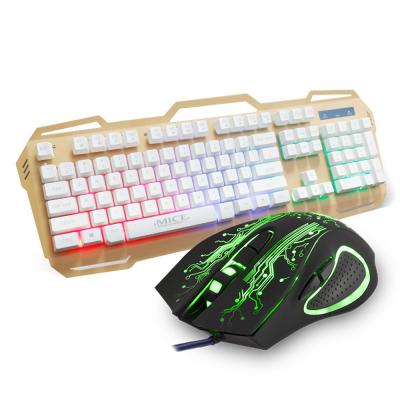 China Backlight Waterproof Mechanical Feel 2400DPI Gaming Keyboard Mouse Extreme Wired Keyboard With Mouse for sale