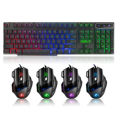 China Waterproof USB Wired Keypad 7-Key 2400DPI RGB Backlit Gaming Keyboard Mechanical Ergonomic Mouse 104 Mouse for sale