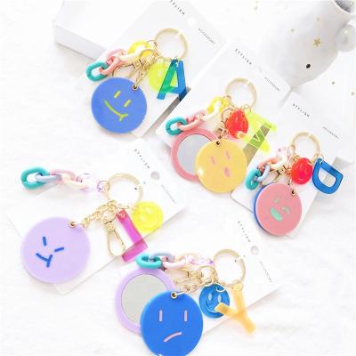 China Colorful Acrylic Promotion Gift Promotional Gifts Key Chain With Mirror for sale