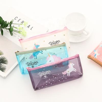 China Schools & Creative Cartoon Unicorn Pencil Case Bag Pouch PVC Stationery Office Supplies Student Desks Small for sale