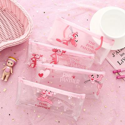 China Schools & Creative Office Stationery Cartoon Logo Pencil Cute Transparent Case For Girls for sale