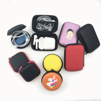 China Storage Box EVA Case Custom Logo PU+ EVA Handle Promotional Gifts Earphone Carrying for sale