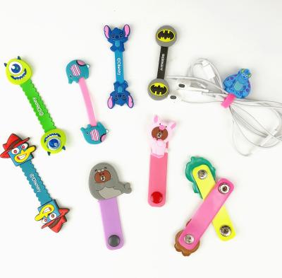 China With Button Custom Design Cute Soft PVC Cartoon Cable Winder for sale