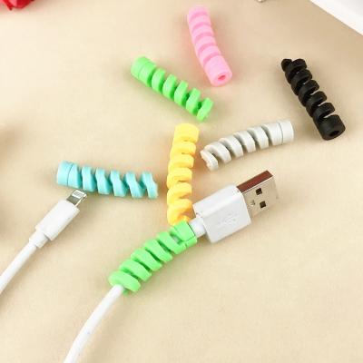 China Promotional MP3/MP4 Player Gift Mobile Phone Charger Spiral Silicone USB Cable Protector for sale