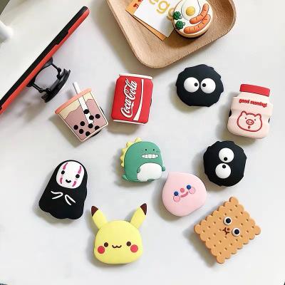 China Cute Slicone+ABS Cartoon Silicone Cell Phone Grip Bracket Holder Phone Holders for sale