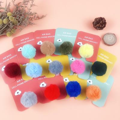 China Cute Soft Plush Plush+ Cell Phone Soft Grip Holder Lazy ABS Stand Bracket for sale