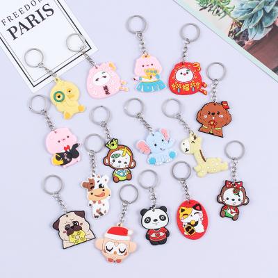 China Promotional Gift Customized PVC Rubber Key Chain / Souvenir Cute Creative Cartoon Soft Logo Rubber Key Chain for sale