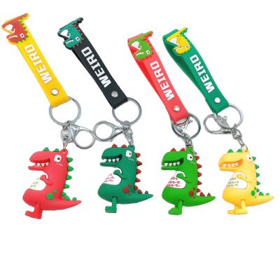 China Hot Promotional Cute Cartoon Soft PVC 3D Dinosaur Soft Silicone PVC 3D Souvenir Promotion/Sale Gifts Key Chain for sale