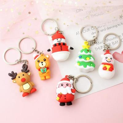 China Promotion Gift/Promotional Souvenir Gift Customized Logo Cute Creative Soft PVC Silicone 3D Christmas Key Chain for sale