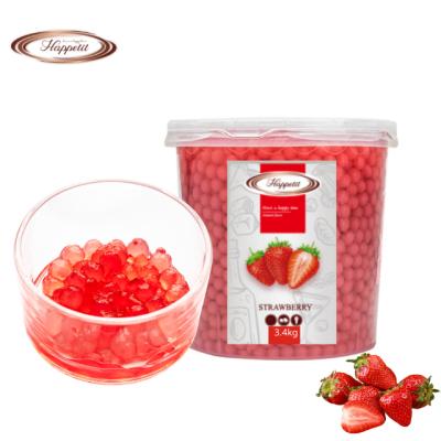 China Made in Taiwan Wholesale Bubble Milk Tea Supplementing Supply for Strawberry Popping Boba Round for sale