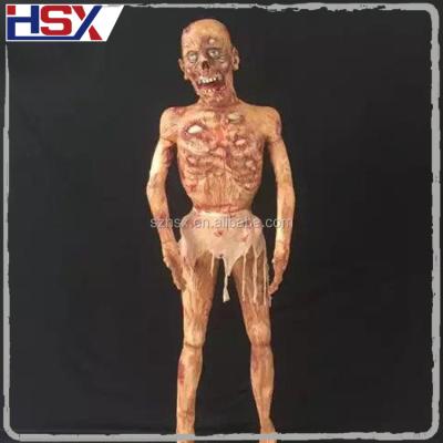 China Wholesale Realistic Horror Realistic Adult Life Size Animated Rotten Body Scary Halloween Zombie Party Decorations Male Props for sale