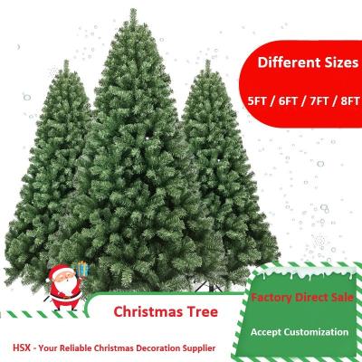 China High Quality Christmas Tree 8FT 210cm Artificial PVC and PE Christmas Tree Holiday Decoration 2021 Indoor or Outdoor Home Decoration Christmas Tree for Holiday Party for sale