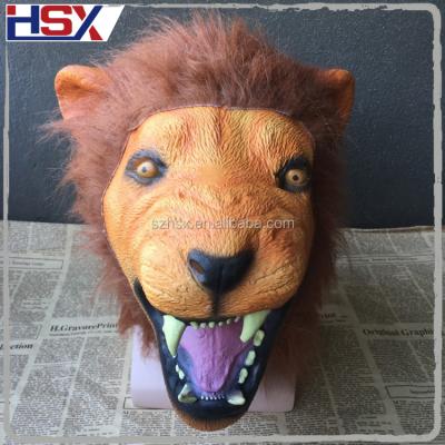 China Realistic Printing New Arrival Halloween Latex Lion Mask Animal Full Head Mask for sale