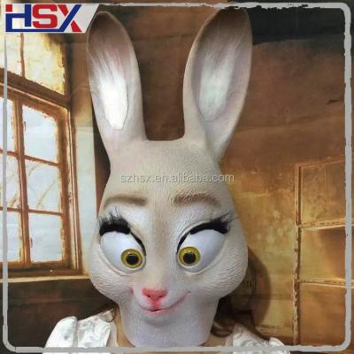 China Realistic Printing Child Cartoon Movie Latex Bradypod Rabbit Mask Hot Popular Animal for sale