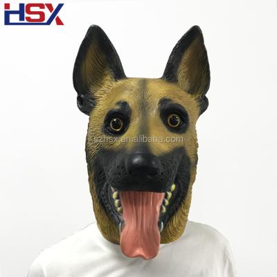 China German Shepherd Dog - Realistic Latex Halloween Head Print Animal Mask - Funny Carnival Party Costume for sale