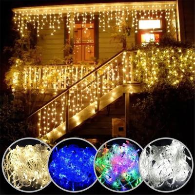 China Ice Curtain String Lights Christmas New Year Wedding Home Party Decorative Led Star String Lights Festival Curtain Icicle Flash Fairy Garland Light for sale