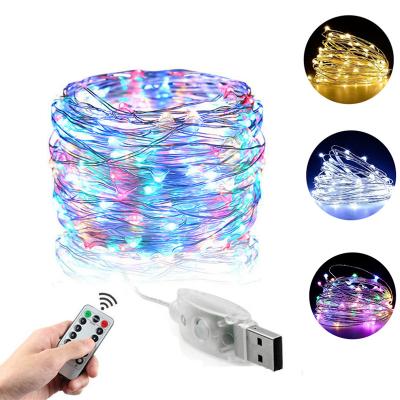 China Copper Wire Lights USB LED Lights String Fairy Garland Remote Control 5M/10M/20M Copper Wire Lamp for Christmas New Year Garden Decoration for sale