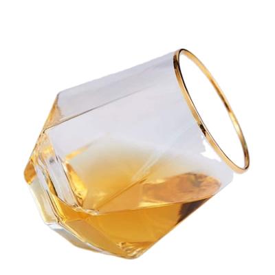 China Wholesale Eco-Friendly Whiskey Stemless Glass Cup Unbreakable Recyclable Glass Wine Diamond Tumbler for sale