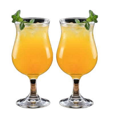 China Wholesale Glass Tumbler Cup Tulip Shaped Wine Glass Juice Glass For Hotel And Restaurant for sale