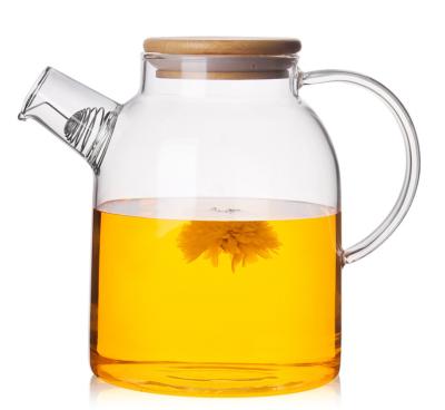 China Wholesale Borosilicate Viable Heat Resistant Clear Glass Teapot Glass Tea Cup Set for sale