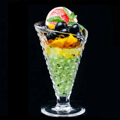 China Disposable Wholesale Color Glass Bowl Ice Cream Cup Salad Dessert Lead Free Embossed Bowl for sale