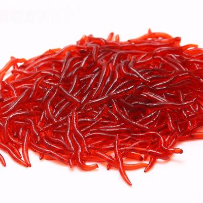 China 50pcs/lot Simulation Fishing Lure Soft Artificial Earthworm Red Worm Lure Fishing Tackle Realistic Fish Smell Lure FS0359 for sale