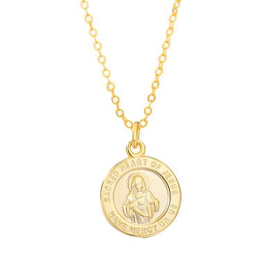 China Hot-selling CLASSIC 2021 Popular Hand-designed Embossed Jesus Necklace Decoration Gold /Silver Plated Stainless Steel Necklace for sale