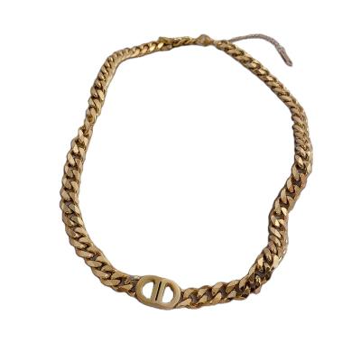 China Chunky Link Stainless Steel Chain Statement Style Hiphop Fashion Pig Nose Chain Gold Necklaces High Quality Punk Choker Necklaces for sale