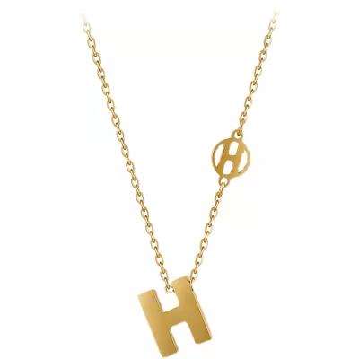 China Wholesale CLASSIC Minimalist English Initial Necklace Stainless Steel Letter Chain Jewelry Pendant Necklace For Women for sale